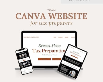 Accountant Website Template: Canva Landing Page for Tax Preparers