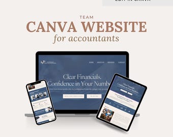 Canva Website Template for Accountants: Finance Landing Page (Digital Download)