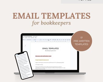 Email Templates for Bookkeepers | Leads | Clients | Prospect | Client Onboarding