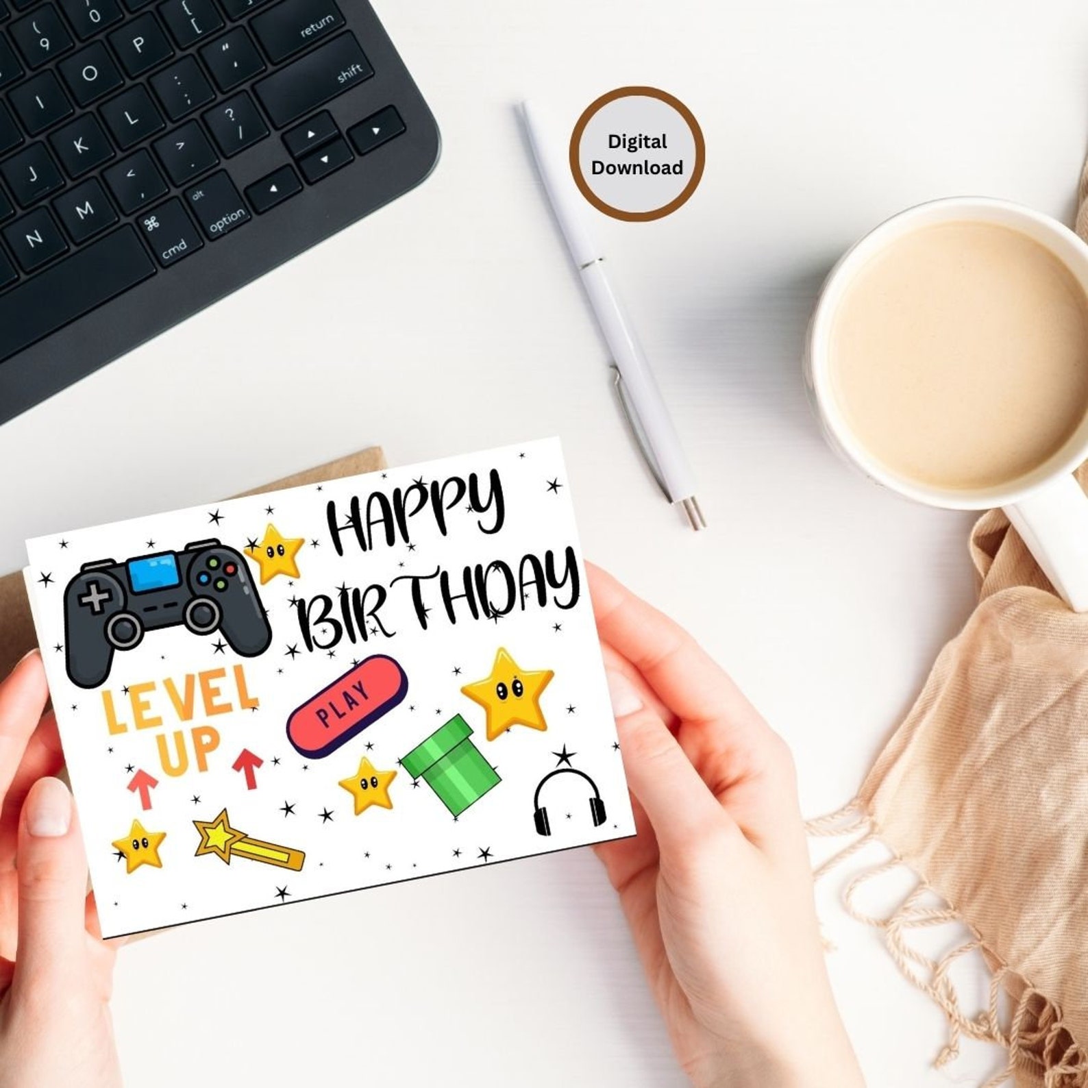 Video Game Birthday Card Printable, Birthday Card for Kids,printable ...