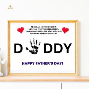 Handprint Art Craft,Daddy Poem,Fathers day,Baby Kid Toddler keepsake,Memory craft Printable Card,Daddy Poem Card,Daddy Gift Art Craft,