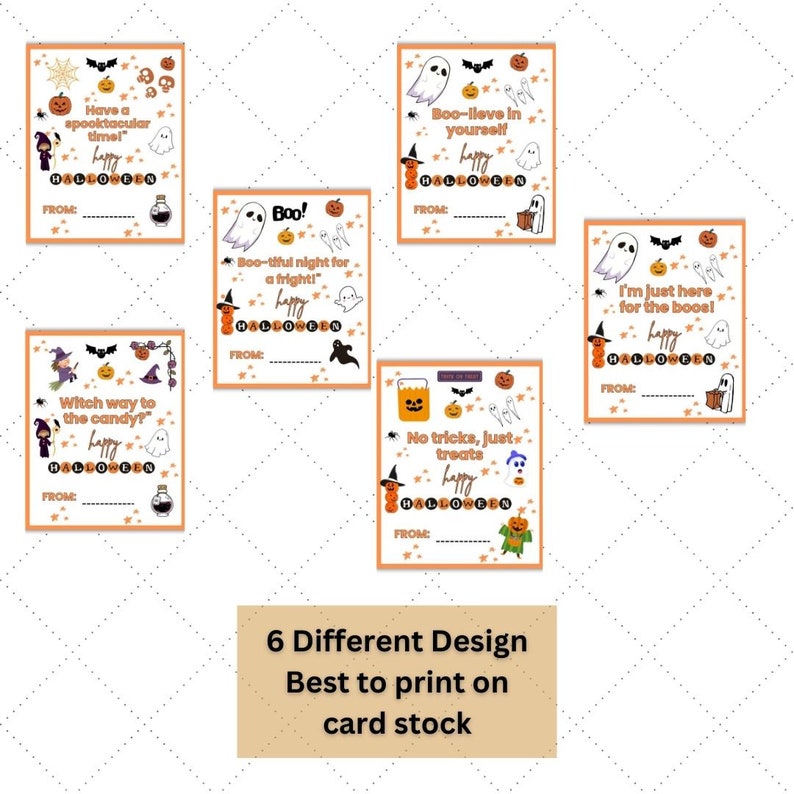 Halloween Classroom Cards for Kids, Funny Printable Cards (digital ...