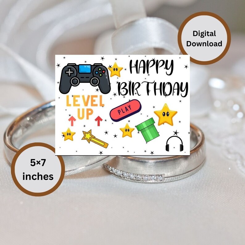 Video Game Birthday Card Printable, Birthday Card for Kids,printable ...
