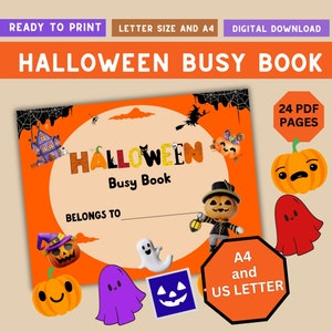 Halloween-Beschäftigungsbuch für Kleinkinder, Kleinkind-Lernmappe, Vorschulaktivitäten für Halloween, Homeschool-Ressourcen, Homeschool-Aktivitäten,
