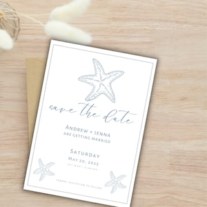 Coastal Save the Date for Beach Wedding