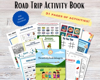 Road Trip Games, Road Trip Activity Book | Activity Book For Kids | Printable Activity Book | Printable Road Trip Games for Kids