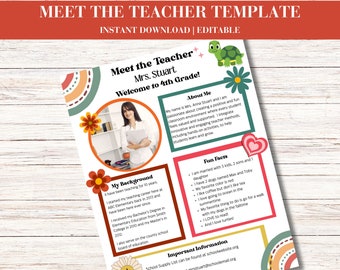 Meet the Teacher, Meet the Student Teacher, Floral Classroom Printables ...