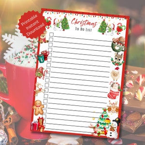 Christmas To Do List | Printable To Do List | Christmas Planner | Holiday To Do List | Printable Note Paper | Instant Download