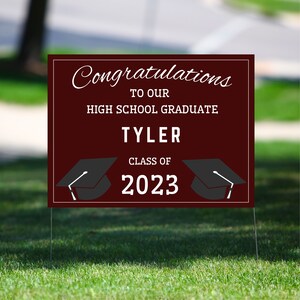 Graduation Yard Sign, High School Graduation Yard Sign, College Graduation Yard Sign, Félicitations Yard Sign - Modèle de téléchargement numérique