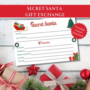 Secret Santa Gift Exchange | Holiday Party Gift Exchange | Christmas Gift Exchange for Coworkers | Printable Instant Download