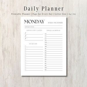 Daily Planner | Minimalist Daily Planner | Printable Daily Planner | Digital Planner | Instant Download