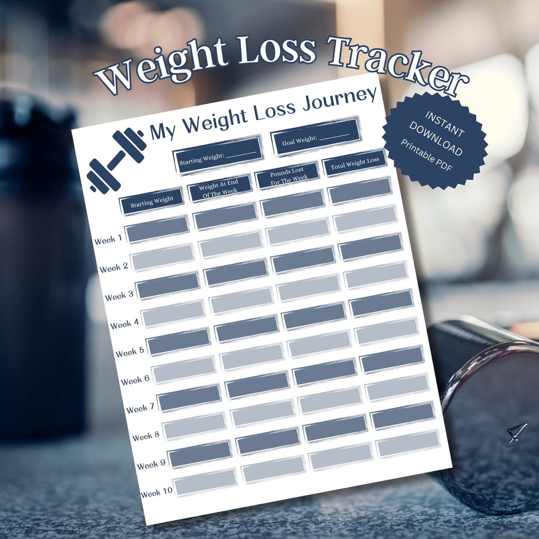 Weight Loss Tracker Weight Log Printable Weight Loss Tracker Weekly ...