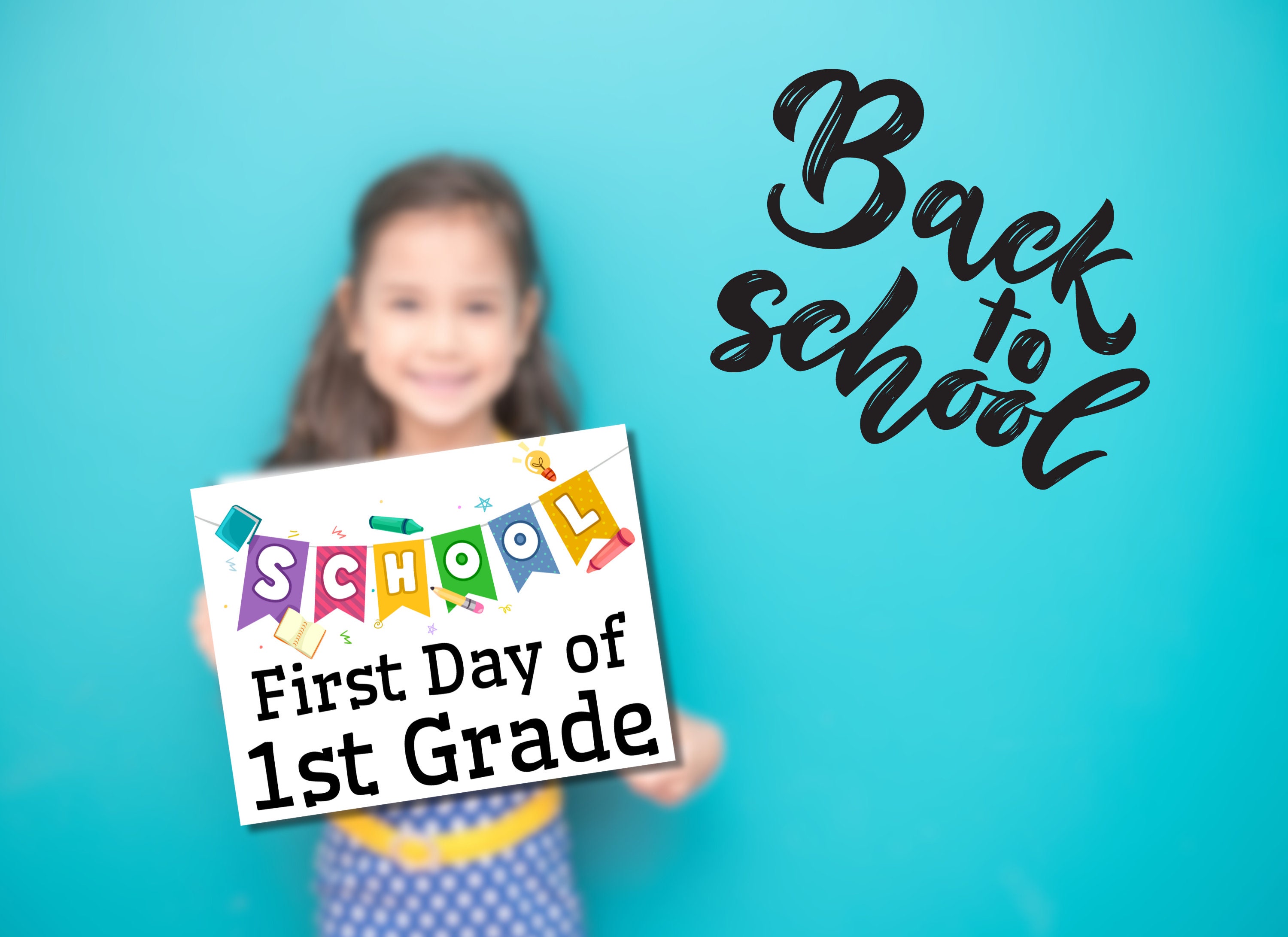 First Day of School Sign Back to School Sign Printable First Day School Sign Printable Signs PDF