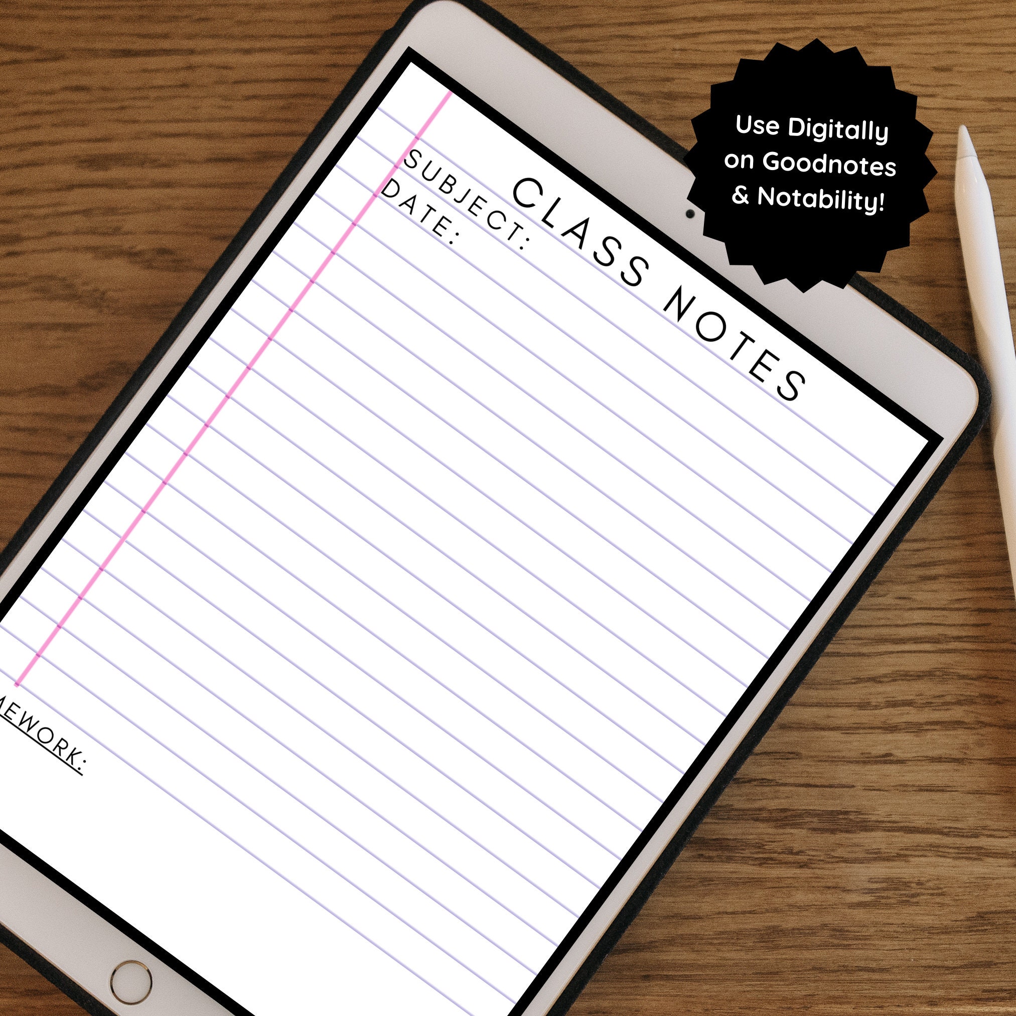 Printable Lined Class Notes Page | Printable Note Paper for Students ...