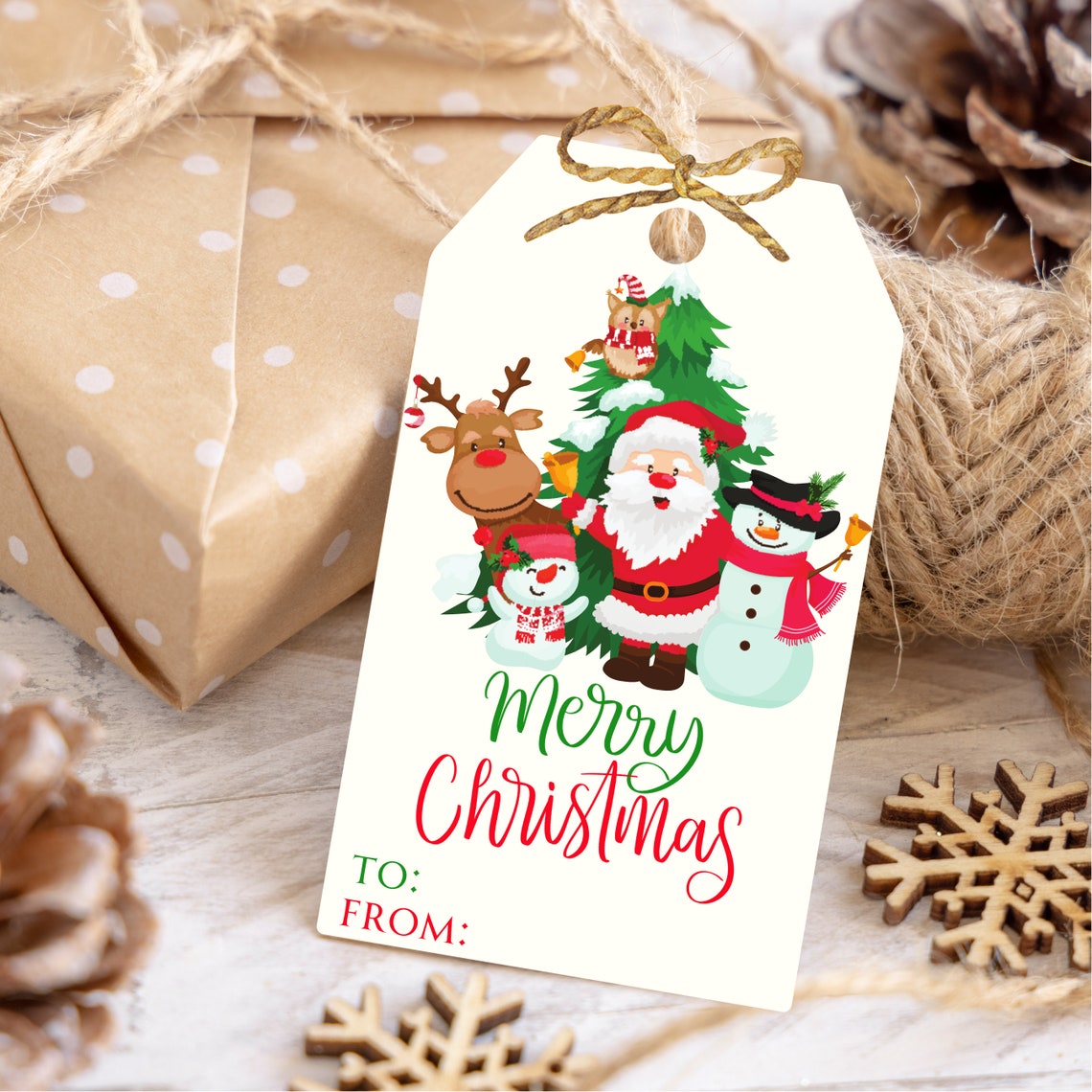 Christmas Gift Tag Printable Christmas Gift Tag Santa Claus Gift Tag ...