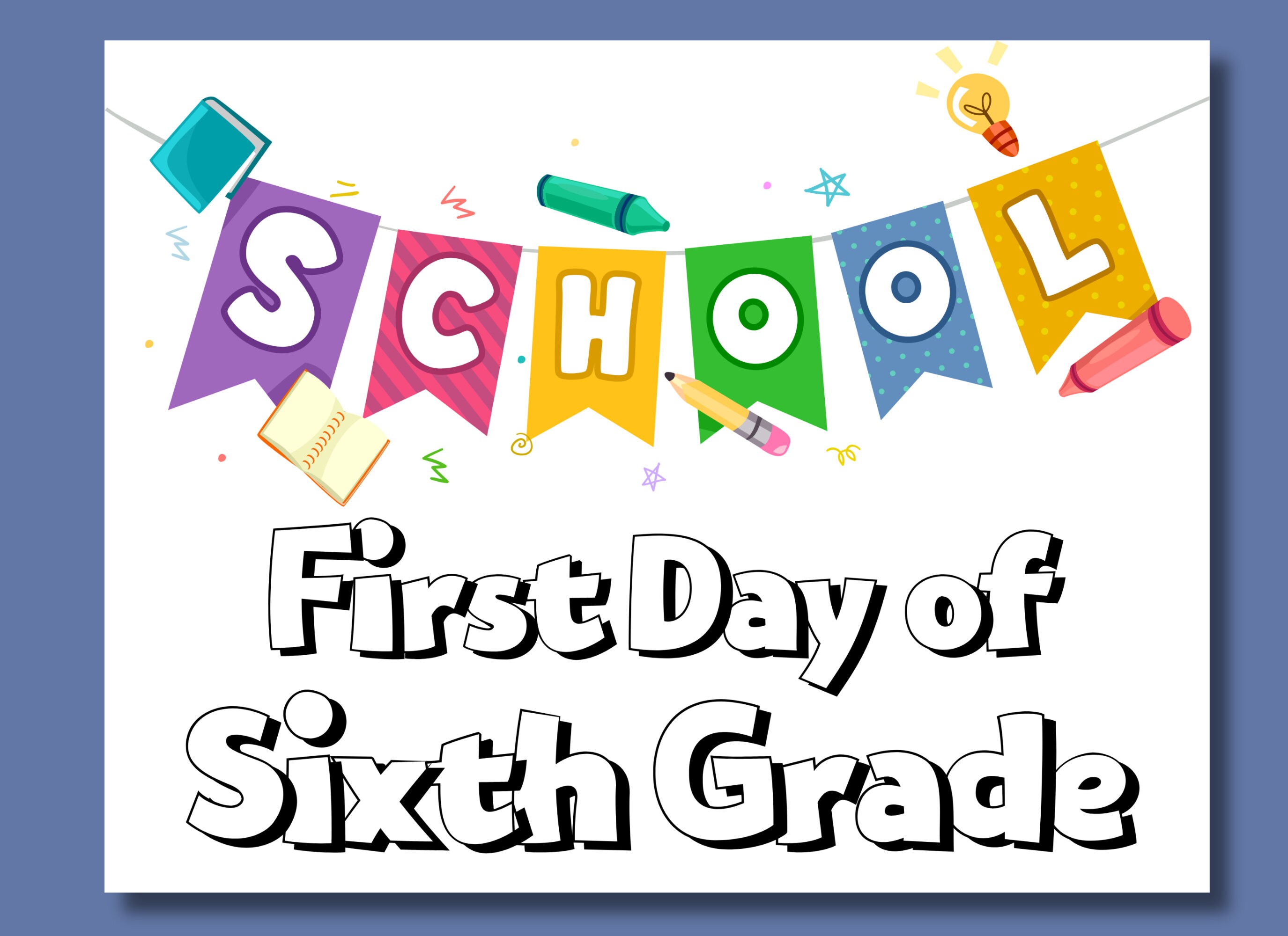 First Day of School Sign Back to School Sign Printable First Day School Sign Printable Signs PDF
