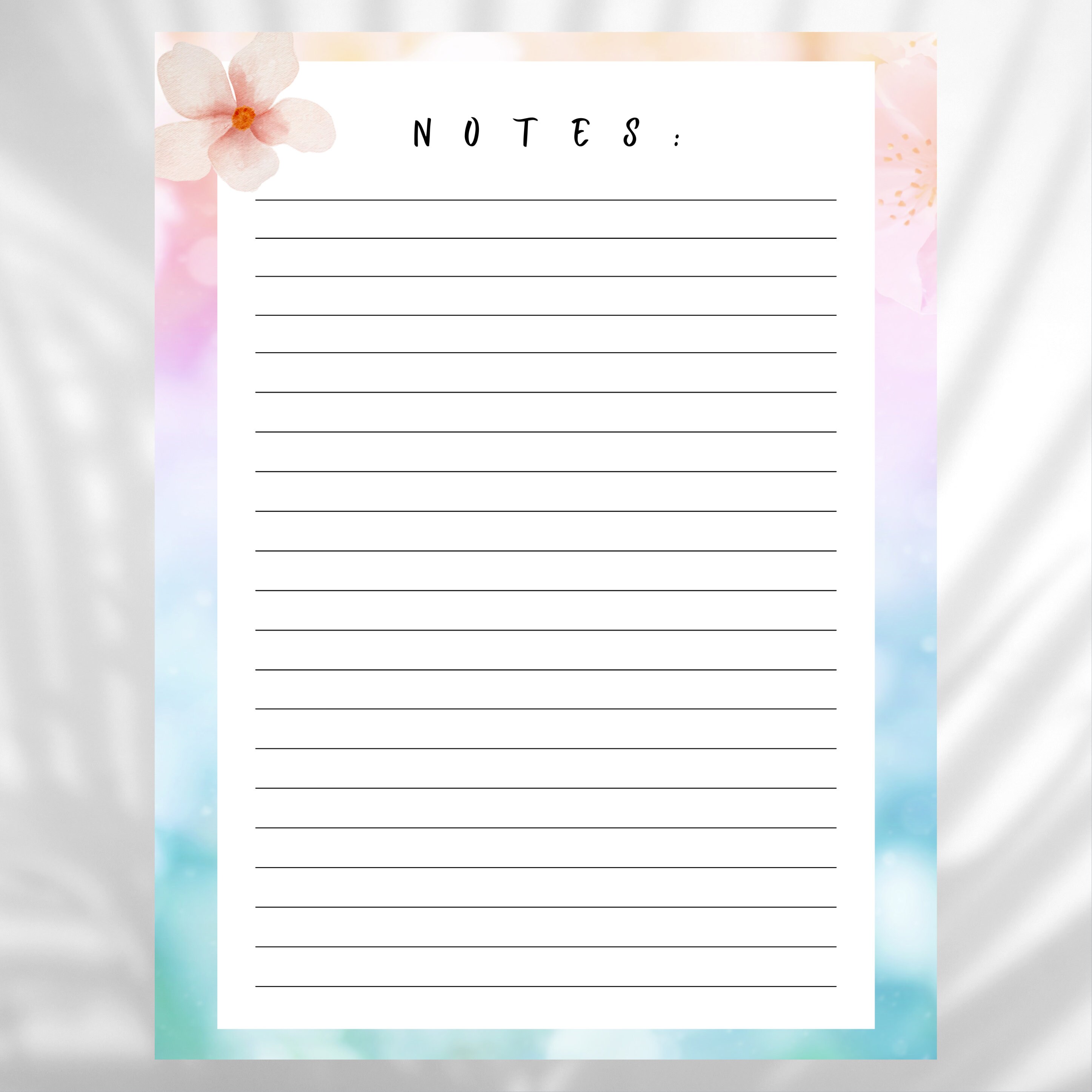 Flowered Note Paper Floral Note Paper, Floral Note Pad Paper, Journal Paper, Journal Paper ...