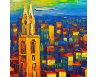 The Towering Towers --- A Neo Impressionist Painting