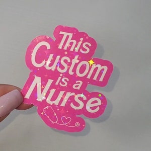 Nurse Sticker This babe is a nurse sticker Nurse Gift Ideas Gifts for nurse Custom Er Nurse sticker Pink Holographic Nurse sticker RN nurse