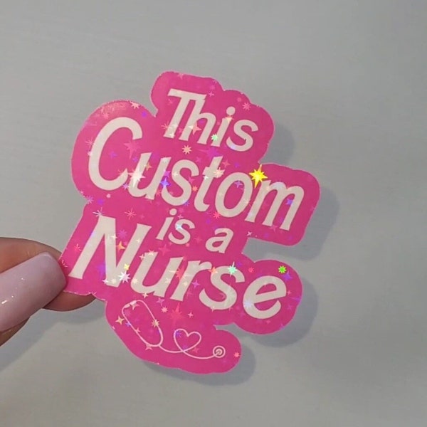 Nurse Sticker This babe is a nurse sticker Nurse Gift Ideas Gifts for nurse Custom Er Nurse sticker Pink Holographic Nurse sticker RN nurse