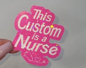 Nurse Sticker This babe is a nurse sticker Nurse Gift Ideas Gifts for nurse Custom Er Nurse sticker Pink Holographic Nurse sticker RN nurse