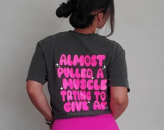 Workout shirt Fitness T shirt for women Almost pulled a muscle shirt Funny workout shirt Gym shirt muscle mommy Lifting shirt Retro shirt