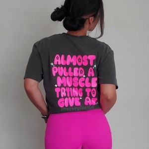 Workout shirt Fitness T shirt for women Almost pulled a muscle shirt Funny workout shirt Gym shirt muscle mommy Lifting shirt Retro shirt