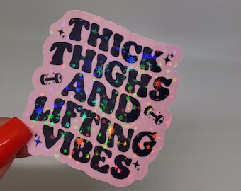 Fitness Sticker Thick Thighs Gym girl era sticker Workout sticker weightlifting sticker gym sticker lift like a girl holographic sticker