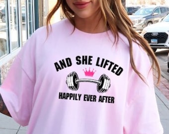 Funny Workout T Shirt, And she lifted Happily ever after, Funny Fitness Gift, In My Lifting Era Womens gym Weightlifting T Shirt, Pump Cover