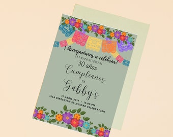 Flores/Artesania Spanish/Español Digital Invitation Template, plantilla de invitación digital