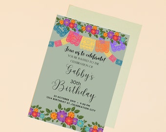 Flores/Artesania Digital Invitation Template, Editable Invitation