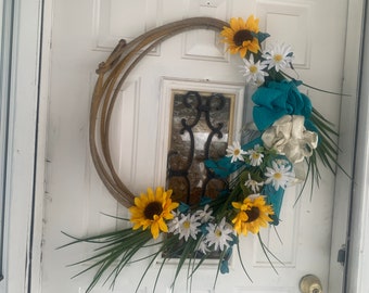 Sunflower lariat wreath