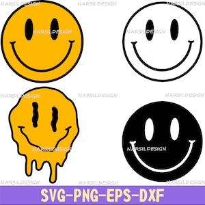 Smiley face svg, smiley svg, drippy smiley svg, melting smiley svg, checkered smiley svg, happy face svg, emoji svg, trendy svg png cut file