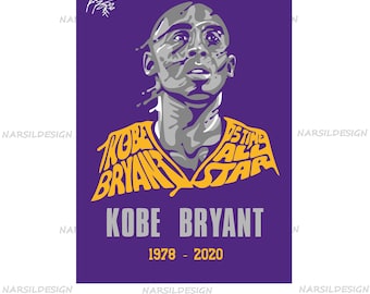 Kobe Bryant SVG PNG Bundle: Basketball Star Graphics