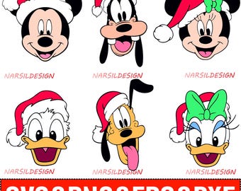 Christmas Mickey Mouse svg Bundle, Holiday Characters (png, eps, dxf)