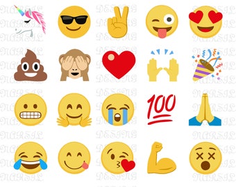 Emoji SVG Bundle: Clipart Icons (Digital Download)