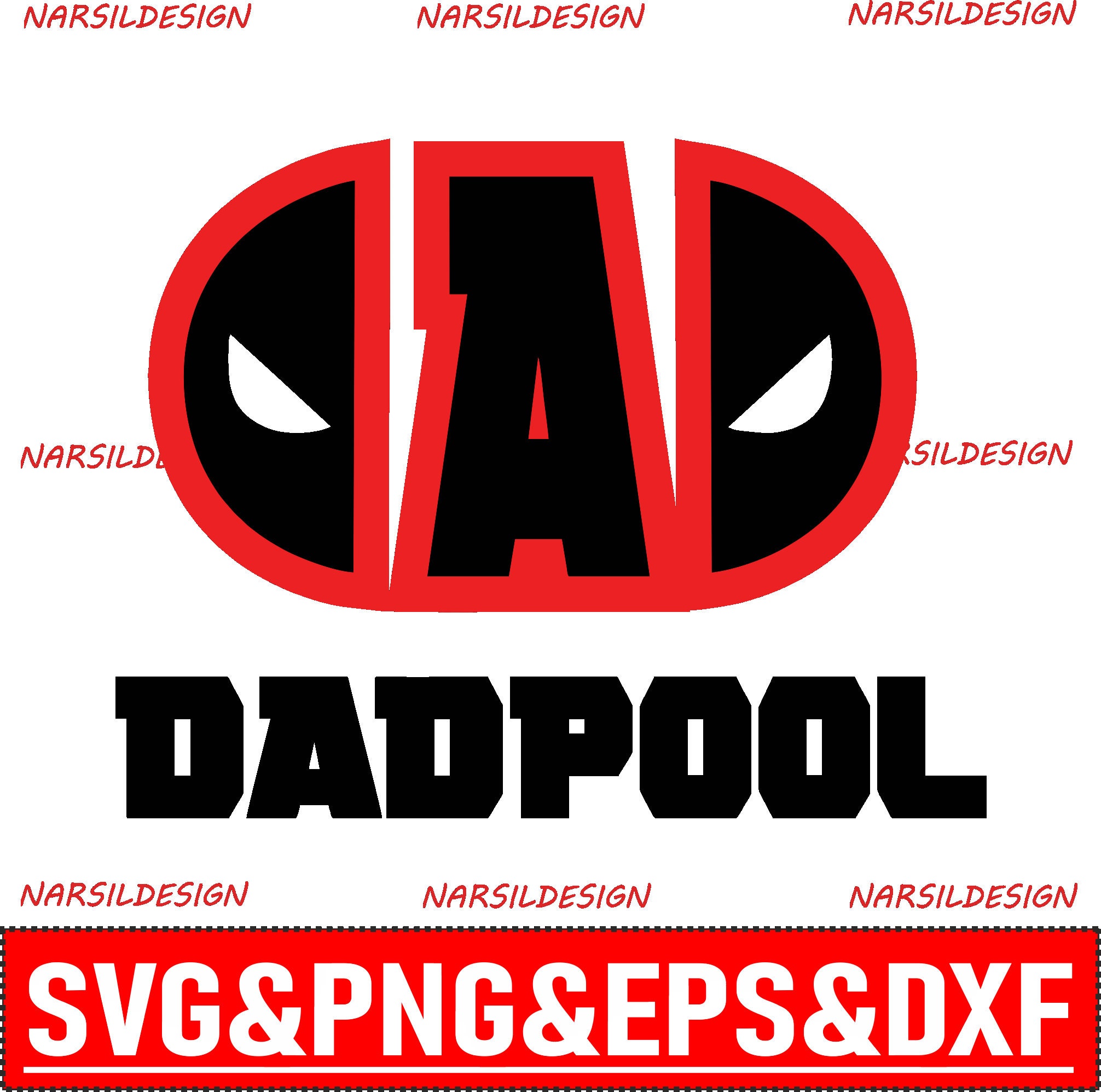 DADPOOL Layered Item, Deadpool Svg/png Layered Item, Deadpool Cricut, Silhouette Clipart, Vector Cut File Svg/Png/Eps/Dxf