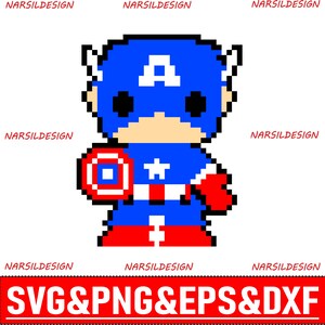 Super herói svg Pixel Art, camisas de super-heróis, super-herói png, super-herói personalizado, clipart de super-herói, arquivo cortado, dxf, download instantâneo Pixel ART