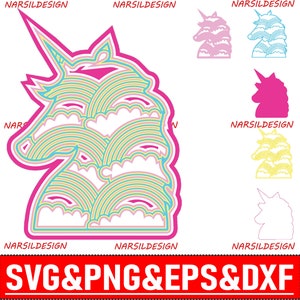 Rainbow Unicorn Layered Mandala SVG –Rainbow Unicorn Layered Mandala SVG Download Svg-Png-Eps-Dxf