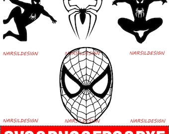Silueta de Spiderman: SVG de héroe, archivo de corte de Cricut (descarga instantánea)
