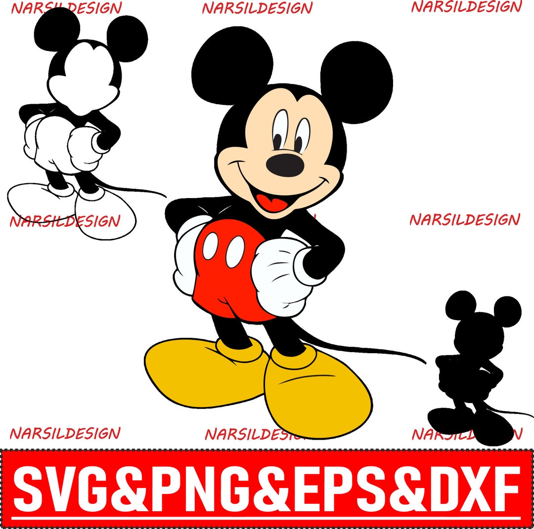 Layered SVG, Vector, Cut Files for Cricut and Silhouette Mickey Mouse