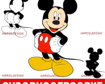 Layered SVG, Vector, Cut Files for Cricut and Silhouette Mickey Mouse  Svg, Dxf, Eps, Png Vector Files for Cricut, Silhouette,
