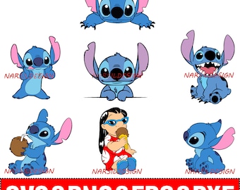 Lilo and Stitch SVG Bundle: Layered Clipart, Cricut Cut File (Digital)