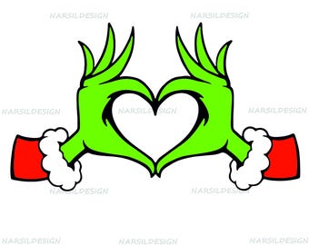 Whoville Heart Hands Christmas SVG, Winter Holiday PNG