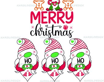 Christmas Gnome Doodle SVG Bundle: Cricut Cut File