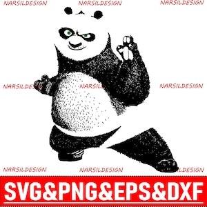 Kung Fu Panda / Kung Fu Panda Clip Art / Cumpleaños de Kung Fu Panda / Descarga instantánea / Svg, Png, Eps, Dxf