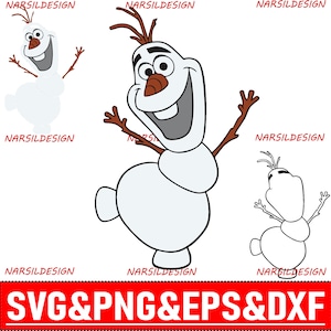 Olaf Svg Layered Item, Clipart, Cricut, Digital Vector Cut File, Svg, Png, Dxf, Eps, Files
