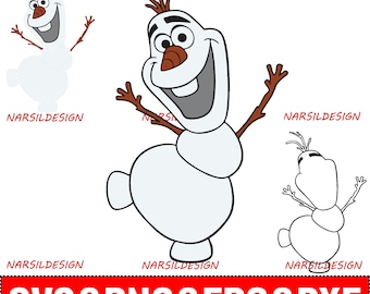 Olaf Layered SVG, Clipart Vector Cut File (Digital Download)