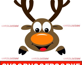 Cute Reindeer SVG Clipart Set, Christmas Deer, Watercolor Santa reindeer, Christmas Clipart, Christmas cards, sublimation design