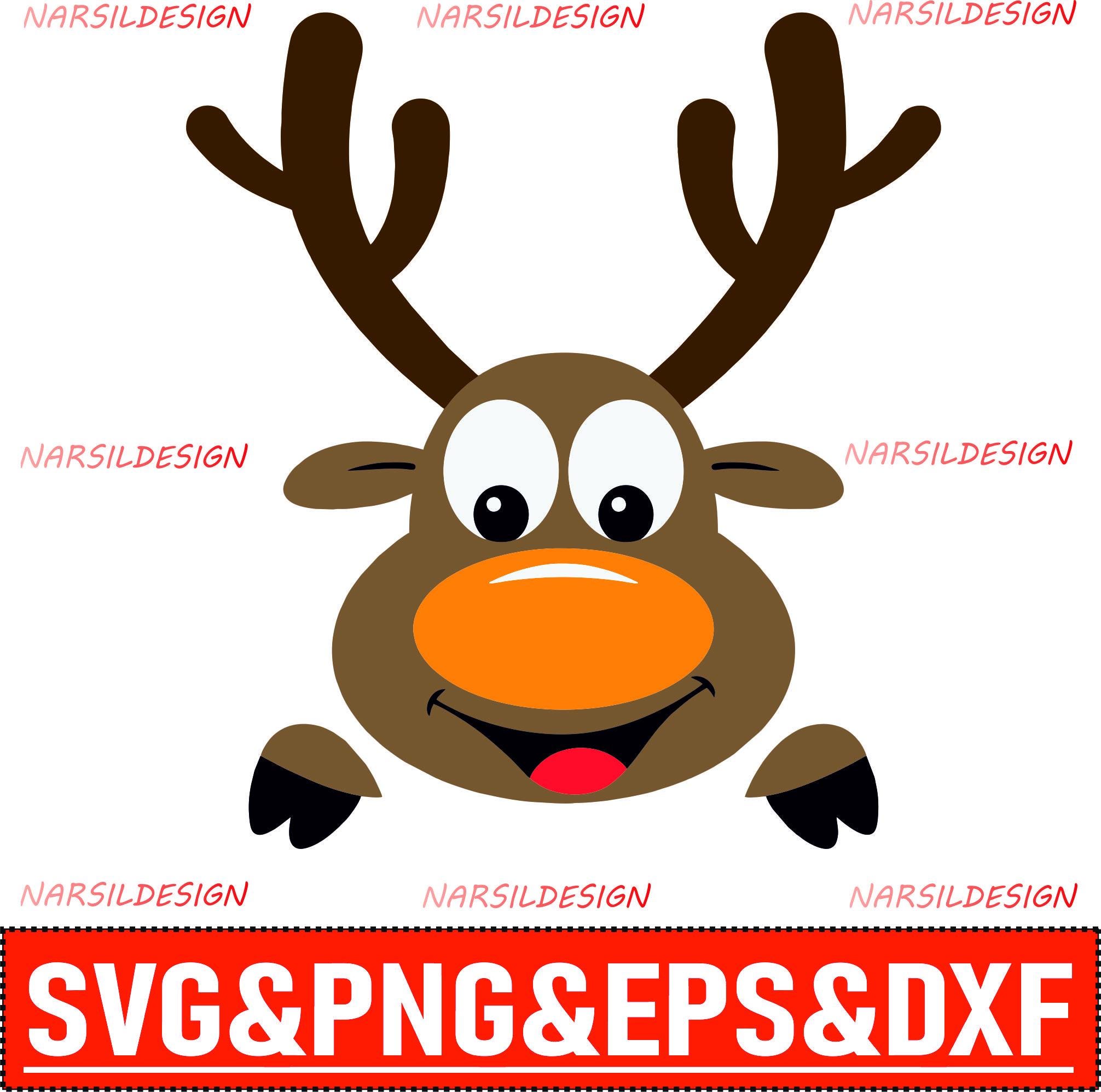 Cute Reindeer SVG Clipart Set, Christmas Deer, Watercolor Santa ...
